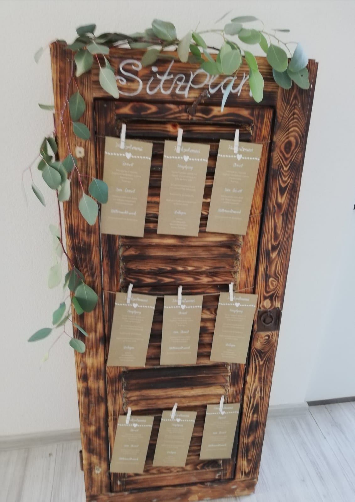 Sitzplan Fensterladen für Hochzeiten und Events